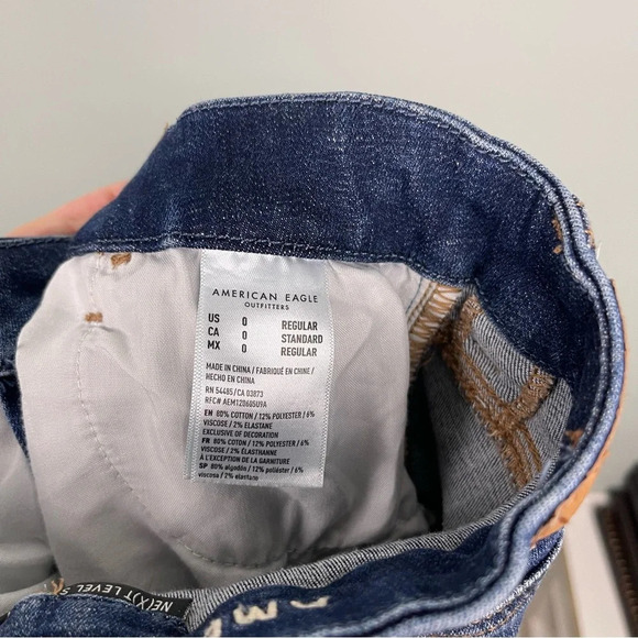 American Eagle Curvy Hi-Rise Jeggings Distressed Size 0 - Picture 8 of 9